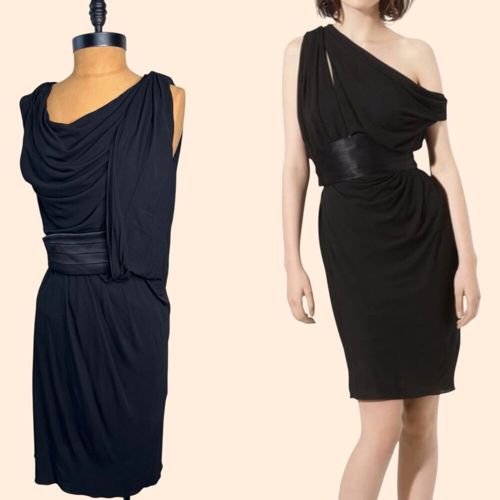 Alexander Wang Black Cowl Draped Mini Dress